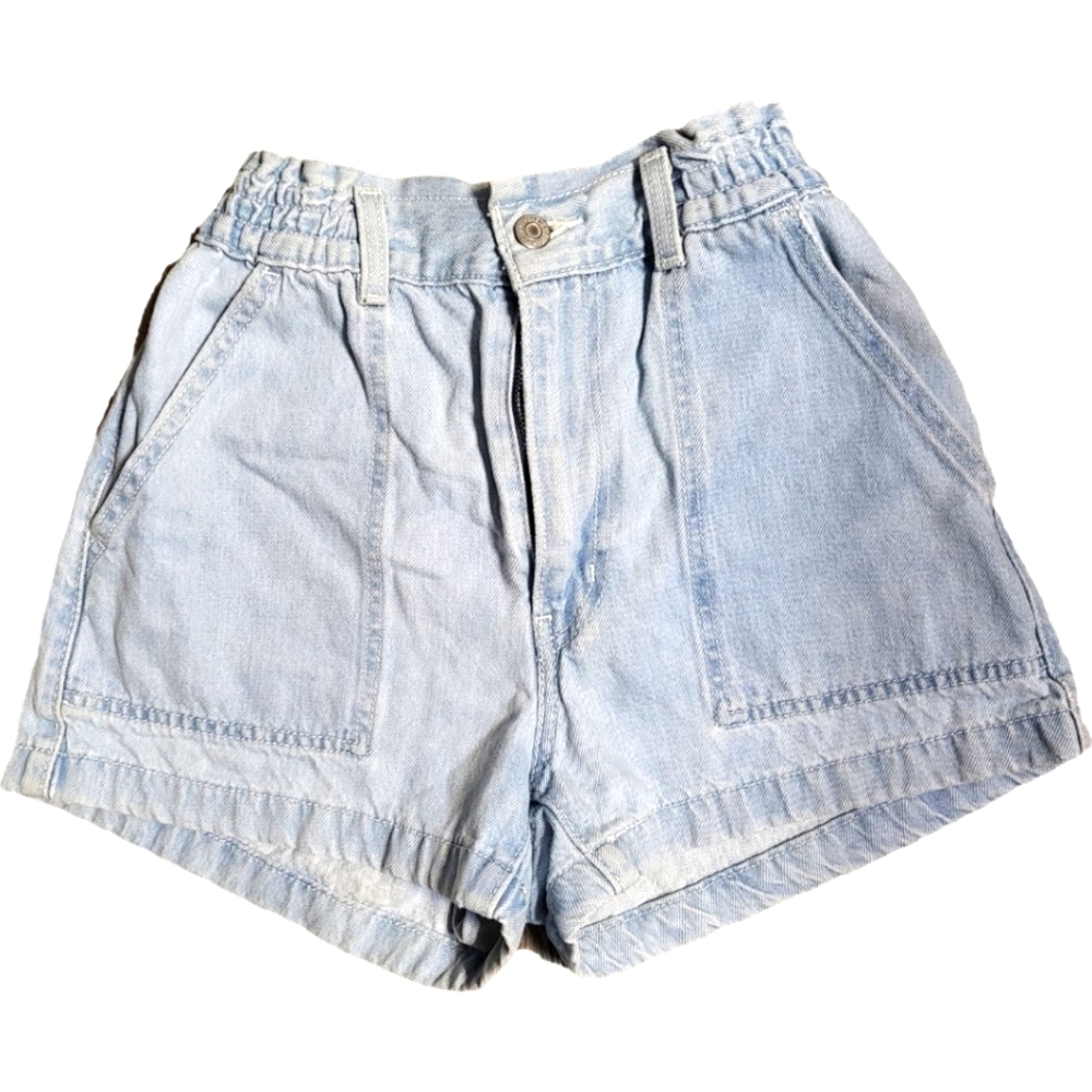 Levi Strauss Light Blue Denim Women's Paper Bag Shorts